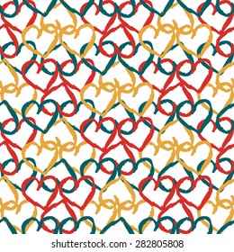 Seamless pattern: heart drawn crooked