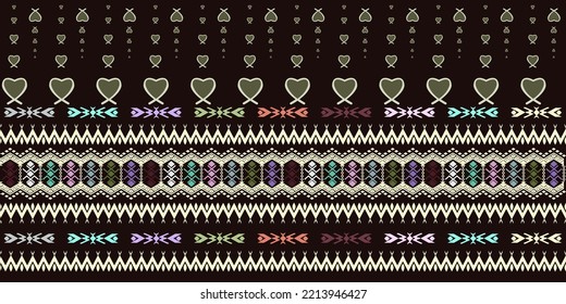 seamless pattern, heart fabric ethnic pattern for clothe, wall paper. ect