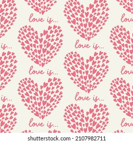 Seamless pattern heart of hearts love. Valentine's Day digital paper wallpaper textile fabric repeat background