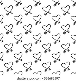Seamless pattern with heart icon