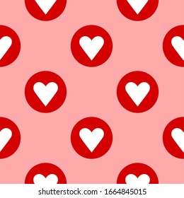 Patrón sin inconvenientes con los iconos del corazón en una superficie rosada.