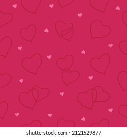 nahtloses Muster mit Herdgrafik auf rosafarbenem Hintergrund. handgezeichnete Vektorgrafik. Valentinstag