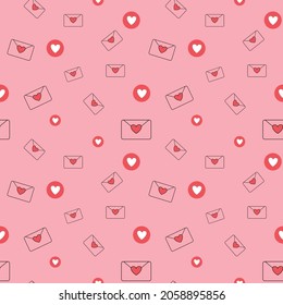 letra cardíaca patrón transparente sobre fondo rosa