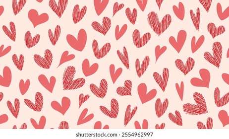 Seamless pattern with heart love, Valentine seamless pattern wallpaper, vector decorative background for your design , wrapping paper
