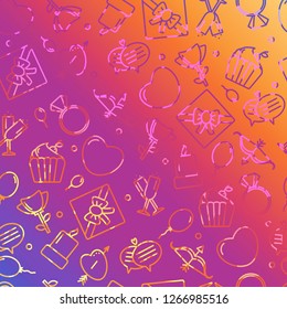 Seamless pattern with heart and other signs for the Happy Valentine's Day. For holidays greeting cards,banners,wallpapers and craft paper.Vector illustration