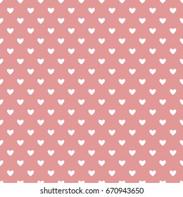 Seamless pattern heart polka dot. Vector isolated on trend pastel background.