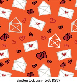 Seamless pattern with heart and post.