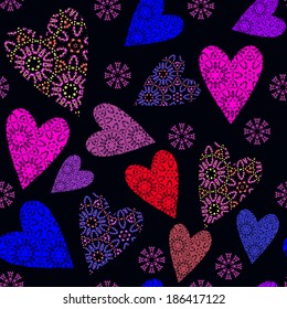 SEAMLESS PATTERN IN HEART SHAPE