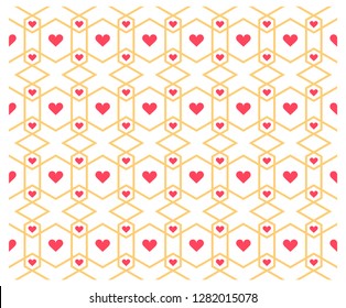 Seamless pattern of heart shape, Concept for Love in Valentine wallpaper - Vector