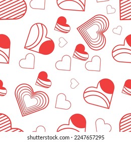 seamless pattern heart shape love sign various styles, for valentine's day design, wrapping paper, textile,background stuffing