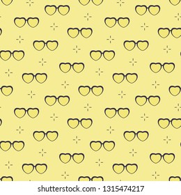 Seamless pattern with heart shaped glasses. Greeting card happy Valentine's Day. Romantic background. Design for banner, poster or print.