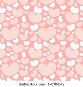 Seamless pattern with heart shapes