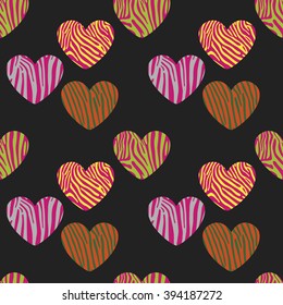 Seamless pattern with heart shapes