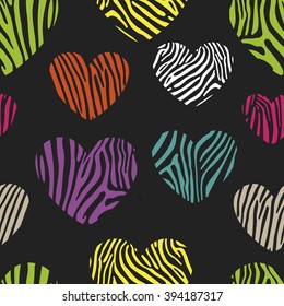 Seamless pattern with heart shapes