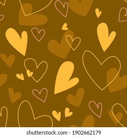 Seamless pattern with heart shapes. Romantic Happy Valentines Day vector illustration.
