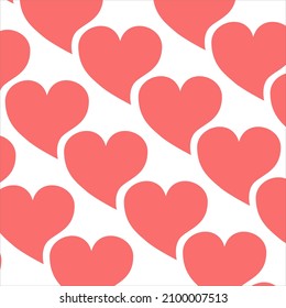 Patrón sin foco del símbolo del corazón. se puede usar para cubrir, envolver papel, fondo, papel tapiz, patrón de tela, tarjeta valentina