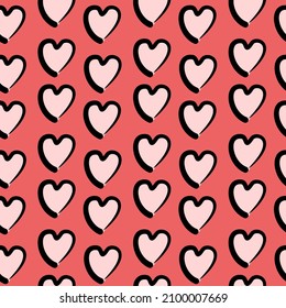 Patrón sin foco del símbolo del corazón. se puede usar para cubrir, envolver papel, fondo, papel tapiz, patrón de tela, tarjeta valentina