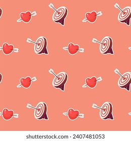 Patrón sin inconvenientes con el corazón y el objetivo