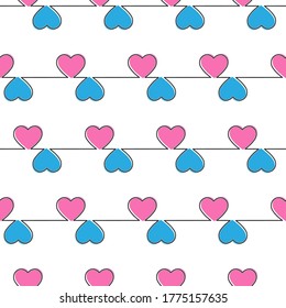 Seamless pattern with heart for texture, textiles, simple backgrounds and packaging
