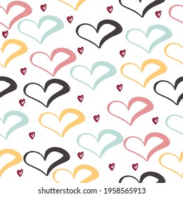 Seamless pattern. Heart. For use on greeting cards, packaging. For your design.