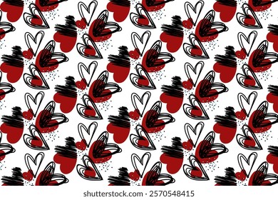Seamless pattern with heart valentine day