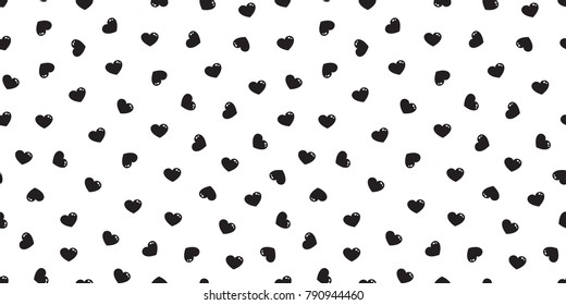 Seamless pattern heart valentine day vector love icon wallpaper background isolated black
