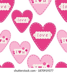 Corazón de patrón sin foco Ilustración vectorial del día de San Valentín