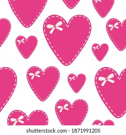 Seamless pattern heart Valentine's day vector illustration