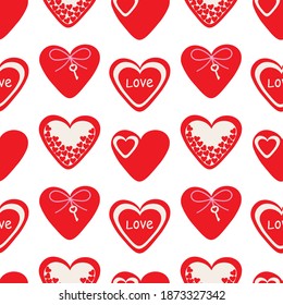 Seamless pattern heart Valentine's day vector illustration