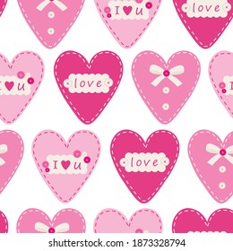 Seamless pattern heart Valentine's day vector illustration