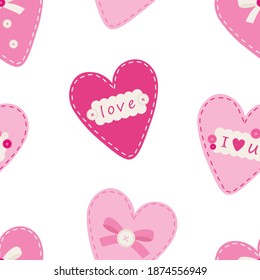 Seamless pattern heart Valentine's day vector illustration