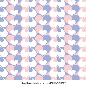 Seamless pattern, heart valentine's day wallpaper, rose quartz and serenity colors illustration vector.