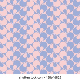 Seamless pattern, heart valentine's day wallpaper, rose quartz and serenity colors illustration vector.