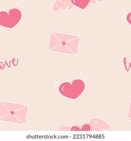 patrón inquebrantable, corazón con alas, amor, sobre, día de San Valentín, romántico