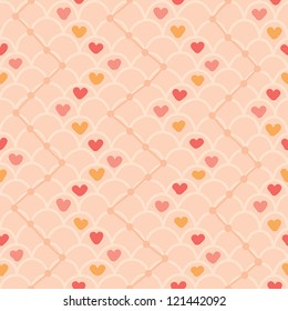 Seamless pattern with hearts