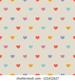 Seamless pattern with hearts