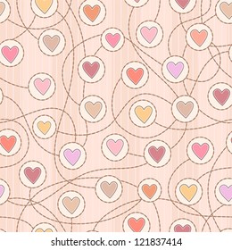 Seamless pattern with hearts