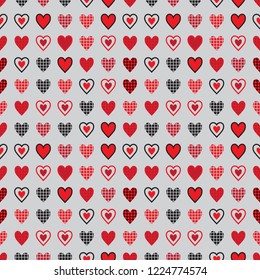 Seamless pattern with hearts.