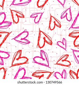 Seamless pattern with hearts.