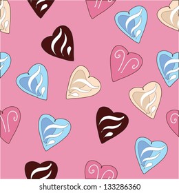 Seamless pattern with hearts.