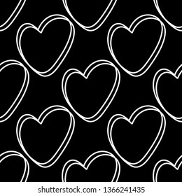 Seamless pattern with hearts