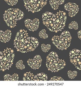 Seamless pattern with hearts.