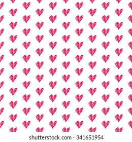Seamless pattern with hearts