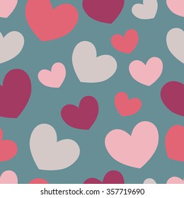 Seamless pattern with hearts