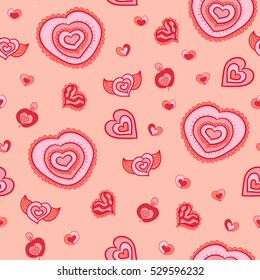 Seamless pattern with hearts