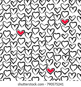 Seamless pattern with hearts.