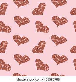 Seamless pattern with hearts. Abstraction. Love. Celebration. Textile
