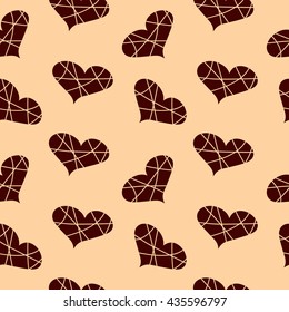 Seamless pattern with hearts. Abstraction. Love. Celebration. Textile