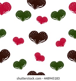 Seamless pattern with hearts. Abstraction. Love. Celebration. Textile
