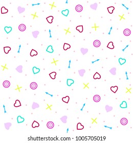 The  seamless pattern  with hearts  and arrows. Background for Valentine's Day or weddings
